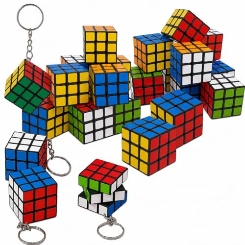 24 Mini Cubos Mágicos (3x3cm) – Detalles para Cumpleaños Niños, Relleno para Piñata Infantil, Juguetes para Regalos, Sorpresas para Bolsas de Fiesta, Recuerdos, Detallitos, Fiestas Infantiles
