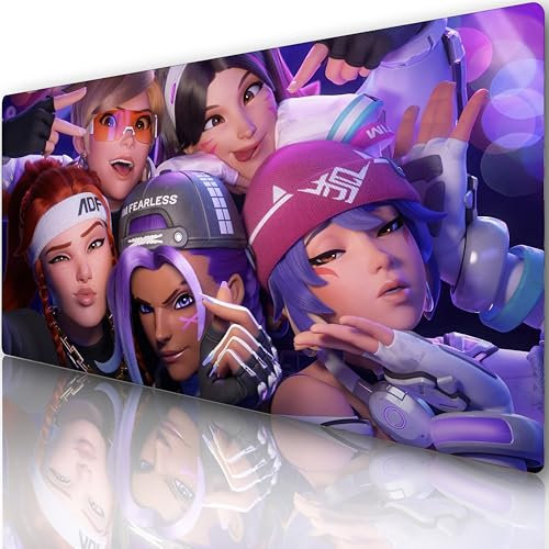 Tapis de bureau Overwatch – Brigitte Grand tapis de souris gaming 900 x 400 mm, base en caoutchouc antidérapante, surface imperméable, idéal pour gamers et créateurs