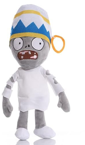 30cm PVZ Zombie Plush Myth, Zombie Cosplay Plushies Plants vs Zombies Stuffed Toy, Imp/Magician/Wizard/Snowman Zombie Soft Doll Gift for Fans (White iron bucket zombie)