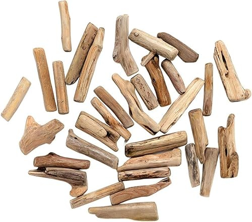 20 Stück natürliche Treibholzstücke Zweigscheiben Bastelstäbe Stranddekoration für DIY-Sticks Kunsthandwerk Zubehör
