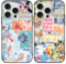 Phoona 2 Pack Cute Case for iPhone 15 Pro 6.1, European Collage Preppy Summer Girly Design Pattern for Girls Women, Slim Soft Silicone Shockproof Bumper Protector Cover, Blue 03