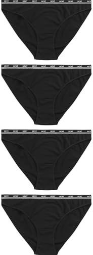 NEXT Damen V-Slips mit hohem Baumwollanteil und Logo, 4er-Pack