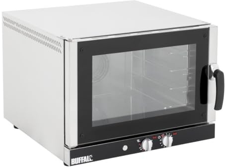 Buffalo Commercial Convection Oven with Humidity, 4x GN 1/1 Single Phase | Delivers rapid, even heat distribution across multiple versatile vessels built for heavy-duty daily cooking.