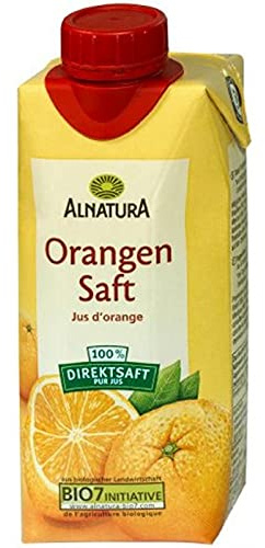 ALANATURA Jus d'Orange Bio 330ml, une boisson naturelle et saine pour un boost vitaminé au quotidien- Lot De 4
