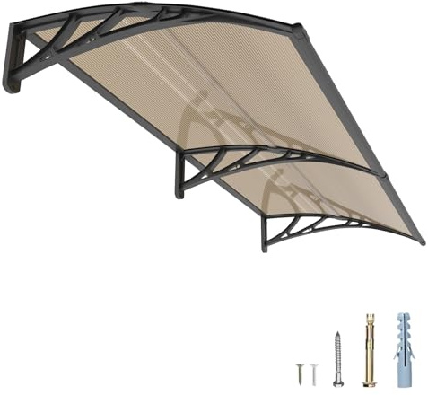 150x80cm Vordach für Haustür UV Überdachung Haustür aus Polycarbonat
