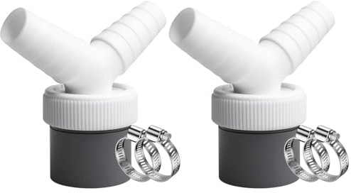 Washing Machine Waste Splitter, 2-Pack Double Drain Hose Connector, Washing Machine Hose Connector for Multiple Appliances, Space-Saving Drainage Solution with Backflow Prevention
