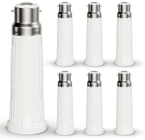 DiCUNO B22 auf E27 Adapter, 9cm Sockelkonverter, für LED Lampen, 6er Pack | B22 bis E27 Sockeladapter Konverter, für geeignete LED Leuchtmittel, Lampenreparatur, Decken-, Wandleuchten, DIY-Beleuchtung