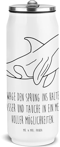 Mr. & Mrs. Panda Trinkflasche Orca - Geschenk, reise, Arbeit, Wasserflasche, Büro, Isolierflasche, Thermoflasche, Thermosflasche, Meerestiere, Meer, Motivation, Orcas