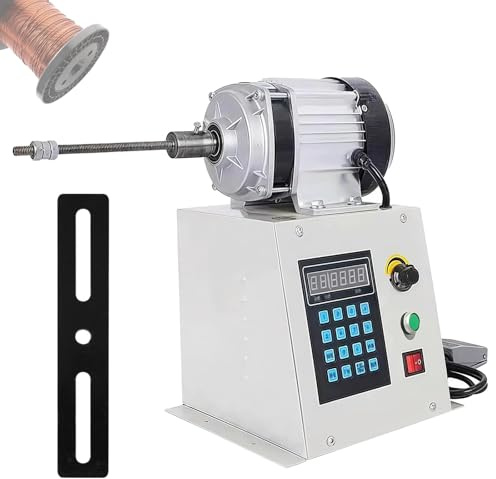 Automatic Coil Winding Machine, Electric Wire Winder Tool with Stepless Speed Adjustable, Digital Control Coil Winder, Counting Range 0-9999 Rounds, for Motor Coils, Guitar Pickup Coils(650W)