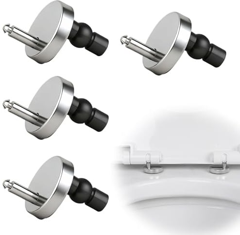 4 Packs Quick Release Toilet Seat Fixings Toilet Seat Hinges Fixings Universal Toilet Seat Top Fittings Quick Release Toilet Seat Top Fix Blind Hole Fittings with Nuts and Bolts for WC Blind Holes