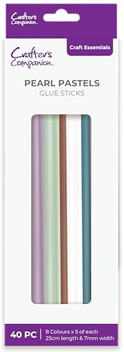Crafter's Companion 7mm Glue Stick Pearl Pastels - Pack of 40-8 Colours Included