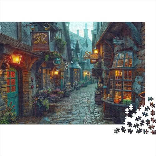 Winkelgasse Puzzle 1000 Teile Impossible Für Erwachsene HochwerTiger Magie SBaumt Puzzles Bunte DIY-Puzzles Für Heimdekoration Dekoration Geschenke 1000pcs (38x26cm)