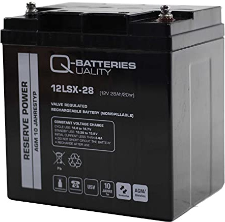 Batería Qbatteries 12LSX-28 Agm Long Life. Tecnología AGM. 12V - 28Ah (165x12...