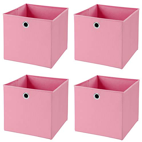 Stick&Shine 4x Aufbewahrungs Korb Rosa Faltbox 33 x 33 x 33 cm Regalkorb faltbar