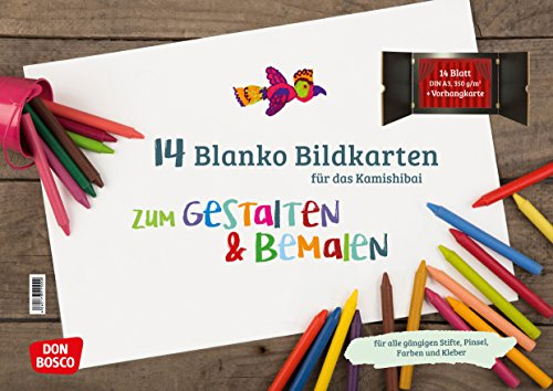 14 Blanko Bildkarten zum Gestalten & Bemalen für das Kamishibai: DIN A3, hochwertiger rein-weißer Karton, 350g. Zum Selbstgestalten und Malen einer ... (Zubehör für das Erzähltheater Kamishibai)