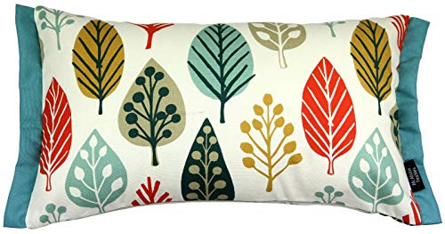 McAlister Textiles Magda | Kissenbezug aus Baumwolle in Terracotta Orange | 60 x 40 cm | Kissenhülle mit modernem Blätter-Muster | skandinavische Deko für Sofa, Bett, Couch