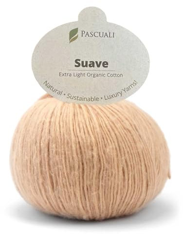 Pascuali Suave | Strickwolle aus 100% Bio Baumwolle, zum Stricken und Häkeln, Farbe:Beige 52