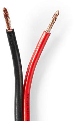 Nedis - Lautsprecherkabel - 2x 2.50 mm² - CCA - 100 m - rund - Eingewickelt - PVC - Schwarz/Rot