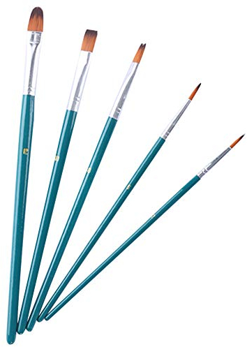 Juego de 5 pinceles para decoración de pasteles, fondant para repostería, pinceles para manualidades y pasteles, para esculpir y modelar decoraciones para hornear