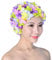 Cuffia da nuoto da donna, stile rétro, traspirante, con fiori, cuffia da bagno, Multicolore, Taglia unica