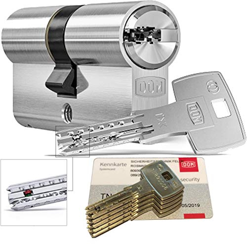 DOM iX Twido 333iX7T Doppelzylinder mit 5 Schlüssel, Länge (a/b) 45/45mm (c= 90mm), mit Sicherungskarte, mit Not- u. Gefahrenfunktion