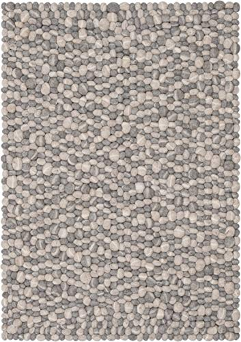 myfelt Ernie Filzkugelteppich — 180x260cm, rechteckig — Steinoptik hell