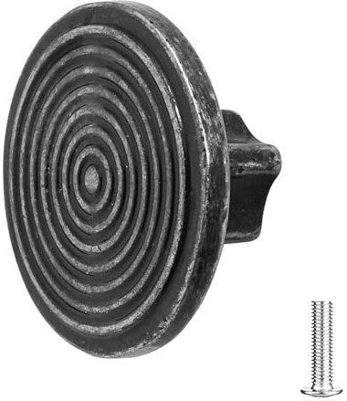 Decoranddecor Mira - Spiral Round Cupboard Knob Handle - 40mm Diameter Zinc Alloy (Antique Silver, 1 Pack)