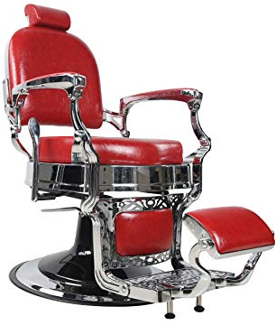 Barber Chair - OVALO - Herrenstuhl - Red - Friseursessel Friseurstuhl Friseureinrichtung - Barber Shop - Novon Professional