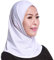 Lazzboy Schal Beading India Hat Muslim Ruffle Cancer Chemo Wrap Cap Scarf Hijab Kopftuch Für Muslimische Frauen Kopfbedeckung Solide Weiche Maxi(Weiß)