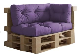 chilly pilley Coussin De Palette EU Imperméable Coussin De Jardin Imperméable Flocons De Mousse Plusieurs Tailles Et Couleurs (Set 3 ER. Violet)