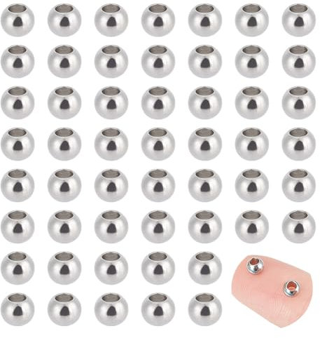UNICRAFTALE Ca. 100 Stück Kleine Runde Metallperlen 2 mm Kleine Lochkugel-Distanzperlen 4 mm Durchmesser Edelstahlperlen Lose Perlen Metallabstandshalter Für Schmuckherstellung Ergebnisse