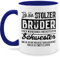 Tasse Tassen 325ml - Stolzer Bruder einer fantastischen Schwester I Schwester Bruder Geschenk - 325 ml - Dunkelblau - für meinen geschenke brüder geschwister teetasse an geburtstagstasse den