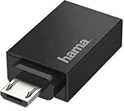 Hama USB OTG Adapter, Micro-USB Stecker – USB A Buchse für Geräte wie Tablet an Drucker, Datenübertragung 480 Mbit/s, USB 2.0