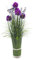 HASWITDA Artificial Faux Floral Grass Bouquet Small Fake Flower Plant Arrangements Free Standing Table Centrepiece Decoration Outdoor Garden Indoor Home Office Hotel Party Wedding Ornament Purple