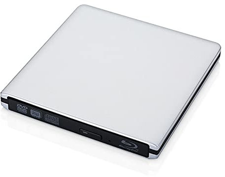 OYZY Blu-Ray in Alluminio Dvd Guidare, Ultrasottile Esterno USB 3.0 Bruciatore Blu-Ray BD-RE CD/Dvd RW Bruciatore 3D 4K Disco Blu-Ray per Laptop Windows PC (Color : Silver)