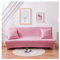Aeici Housse de Canapé 3 Place Angle, Housse Canape Dangle Couleur Unie Rose Housse de Canapé Polyester (195-225CM)