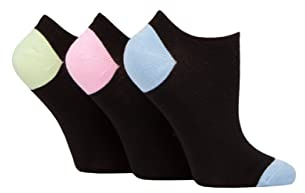 Glenmuir Ladies' 3 Pair Plain and Patterned Bamboo Secret Socks