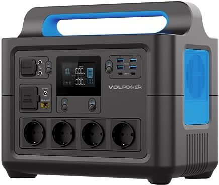 VDL Centrale Elettrica Portatile 1228Wh, Alimentazione a Batteria LiFePO4 con Presa 230V/1500W (picco 2000W), Generatore Solare per Alimentazione Domestica, Campeggio, Emergenza, HS1500