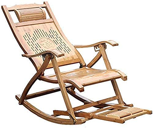 ADITAM Leichte Campingstühle, Gartenliegen, Klappstuhl, Bambus-Schaukelstuhl, Garten-Klappliege, mit Fußmassage, Sessel für ältere Menschen, verstellbare Sonnenliege auf der Außenterrasse Double The