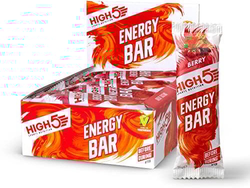 HIGH5 Energy Bars - High Carb Energy Bars for Running, Cycling & Hiking - Vegan Oat Bars with Real Fruits - Healthy Snacks for Adults - Snack Bars Multipack for Training & Racing (12x55g, Berry)