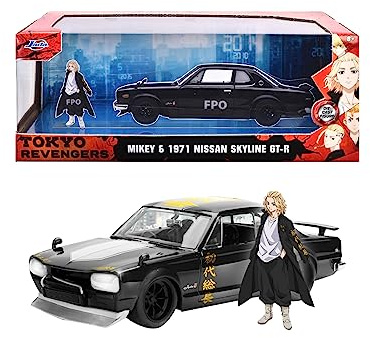 JADA Tokyo Revengers 1971 Nissan Skyline GTR 1:24 Die-Cast Vehicle with Mikey figure. Toys for Kids and Adults