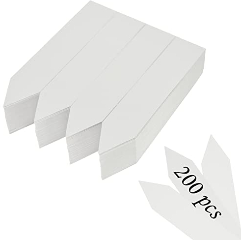 200 Piezas Etiquetas Plantas Plastico, 10cm X 2cm Planta Etiquetas de Plástico,Etiquetas para Plantas Jardineria Exterior, Marcadores de Jardín Reutilizable (1)