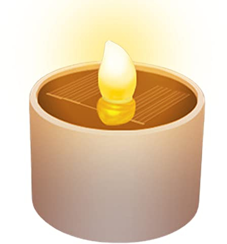 Mineatig Bougies Chauffe-Plat Solaires À LED, Paquet De 10 Bougies Solaires Extérieures Étanches, IP42, LED sans Flamme