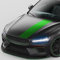 Finest Folia Rennstreifen Auto Aufkleber 120x25cm für Motorhaube Motorrad Bus Sticker Kfz Zubehör Tuning Dekor Design Folie Racing Streifen Dach KX079 (06 Hellgrün)