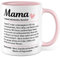 Mama Tasse Definition Muttertagsgeschenk Mutter Geschenkidee Lexikon Humor Muttertags-Geschenk Kaffeetasse Kaffee-Becher lustig Muttertag Mami Wörterbuch (Weiß/Rosa)