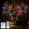 CCILAND 3 Stück LED Stern Weihnachtsbeleuchtung Fenster, 180 LED Sterne Fensterbeleuchtung Batteriebetrieben mit 8 Modi Timer Fenster Sterne Lichterkette für Weihnachten Hochzeit Deko (Mehrfarbig)