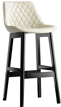 Retro Küchenhocker mit Kunstleder breiter Sitz mit schwarzen Holzbeinen hohe Barstühle für Bars, Kneipen, Küche und Restaurants