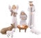 CHUANGLI Krippe Set für Weihnachten Innen - Harz Weihnachtskrippe mit Figuren, Traditionelle Figur Statue Set für Jesus Geburtssets und Dekorationen