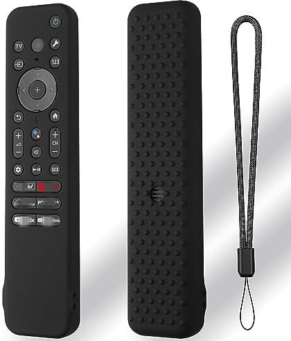 Remote Control Case Cover Compatible for Sony RMF-TX810U/RMF-TX811U/RMF-TX910U, Protective TV Remote Control Cover Shockproof Silicone Sleeve Replacement Case Lanyard(Case Only) (Black)