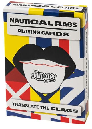 Lingo Spielkarten mit maritimen Flaggen, Reise-Lernkarten, marintime Vokabeln auf lustige und einfache Weise lernen, 52 wichtige Übersetzungen